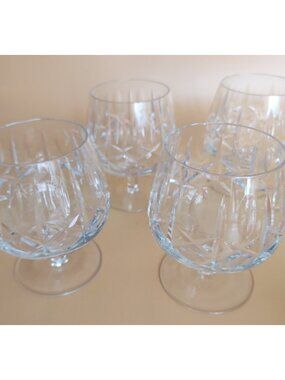 DENBY GUILDFORD Crystal  Brandy Sniffers TALL  SET of 4